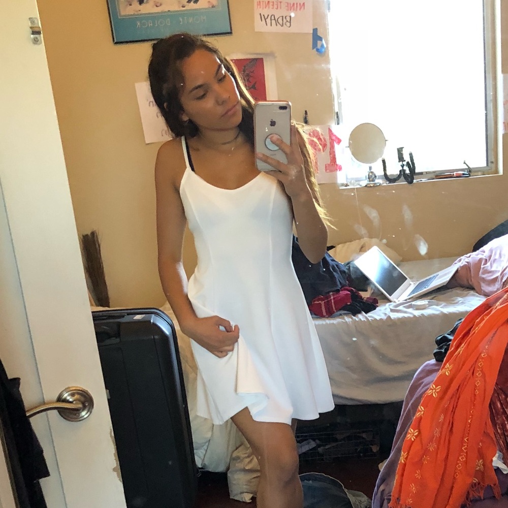 White mini dress